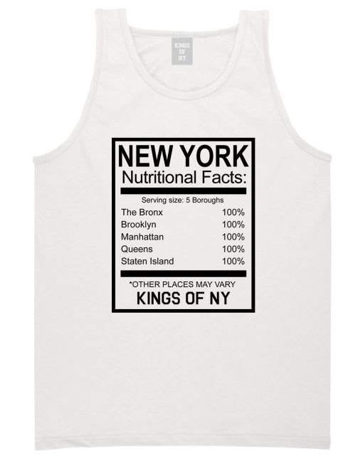 New York Nutritional Facts Tank Top Shirt - Image 2