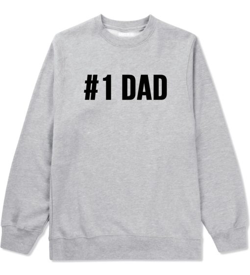 Number 1 One Dad Crewneck Sweatshirt - Image 3