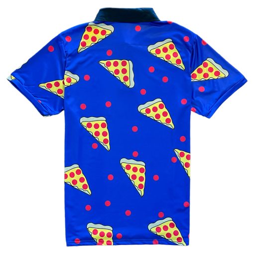 Pepperoni Pizza Pattern Mens Golf Polo Shirt - Image 2