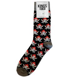 Black Pirate Skull and Swords Mens Crew Socks
