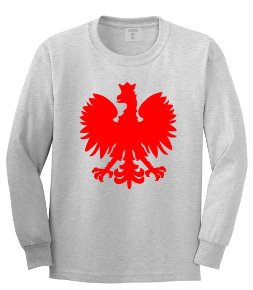 Poland Eagle Polish Pride Polska Big Mens Long Sleeve T-Shirt - Image 3