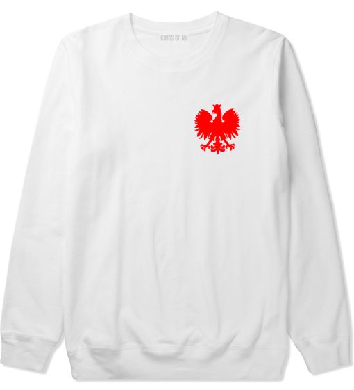Poland Eagle Polish Pride Polska Chest Mens Crewneck Sweatshirt - Image 2