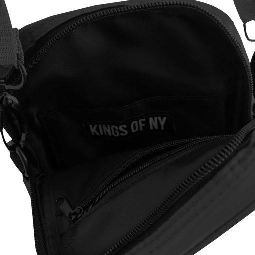 Solid Black Mens Small Crossbody Sling Bag - Image 4