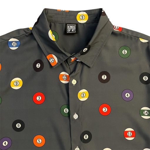 Pool Player Billiard Balls Men’s Short Sleeve Button Down Shirt - Image 3