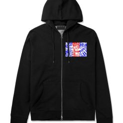 Puerto Rico Red Blue Flag Zip Up Hoodie Hoody