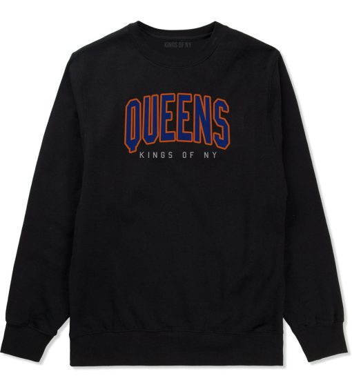 Queens Blue Orange Mens Crewneck Sweatshirt