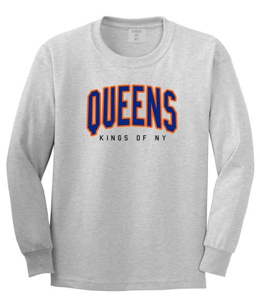 Queens Blue Orange Mens Long Sleeve T-Shirt - Image 3