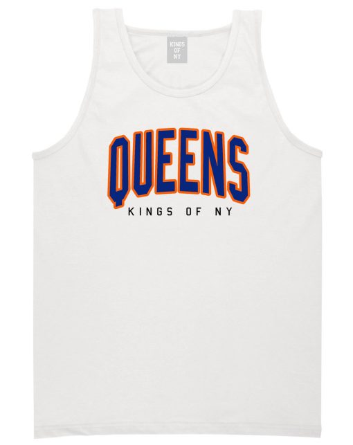 Queens Blue Orange Mens Tank Top Shirt - Image 2