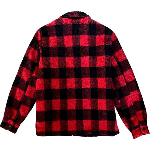 Red And Back Buffalo Plaid Mens Sherpa Jacket - Image 2
