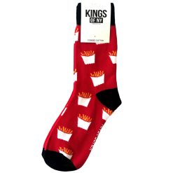 French Fries Pattern Funny Food Mens Cotton Socks
