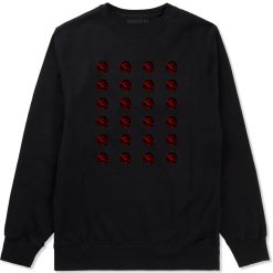 Red Rose Pattern Crewneck Sweatshirt