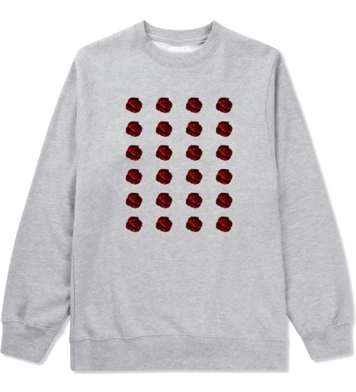 Red Rose Pattern Crewneck Sweatshirt - Image 3