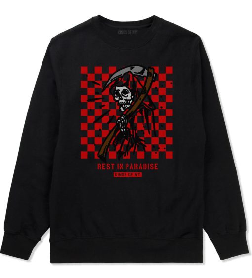 Rest In Paradise Grim Reaper Mens Crewneck Sweatshirt - Image 2