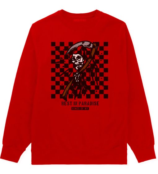 Rest In Paradise Grim Reaper Mens Crewneck Sweatshirt - Image 4