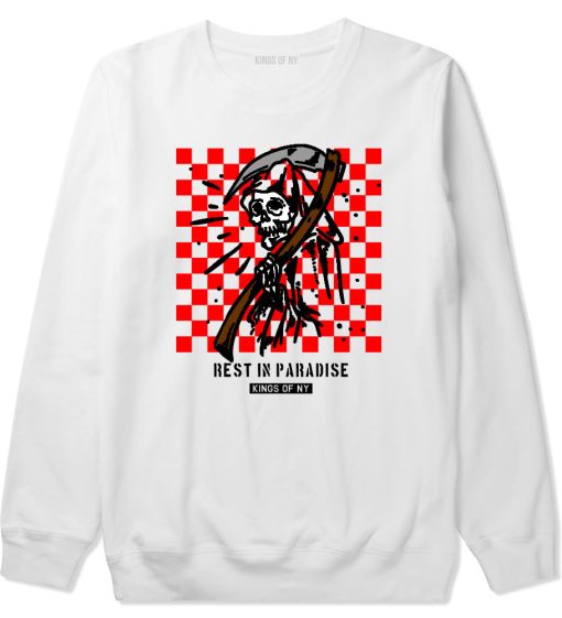 Rest In Paradise Grim Reaper Mens Crewneck Sweatshirt - Image 3
