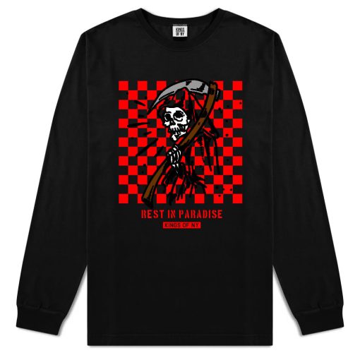 Rest In Paradise Grim Reaper Mens Long Sleeve T-Shirt - Image 2