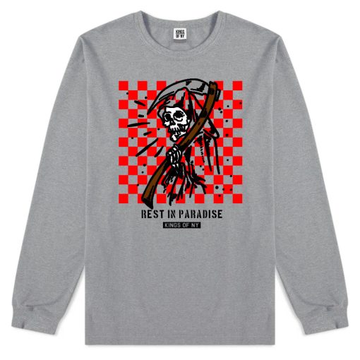 Rest In Paradise Grim Reaper Mens Long Sleeve T-Shirt - Image 3