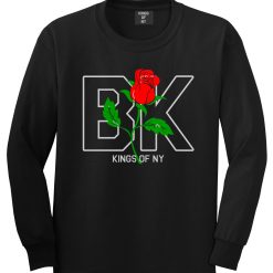Rose BK Brooklyn Kings Of NY Mens Long Sleeve T-Shirt