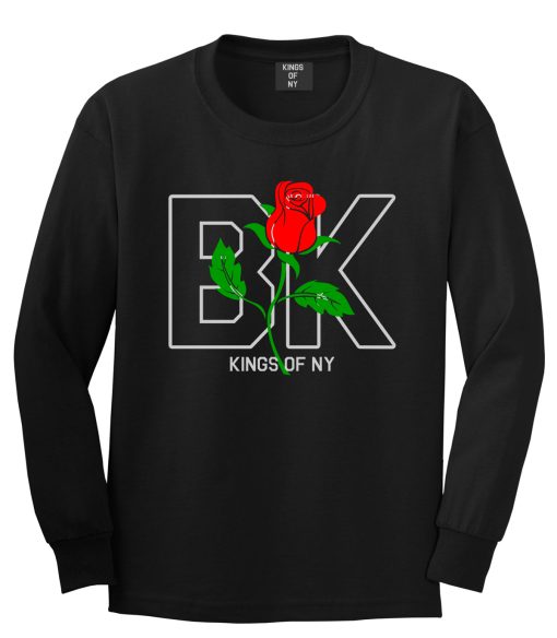 Rose BK Brooklyn Kings Of NY Mens Long Sleeve T-Shirt