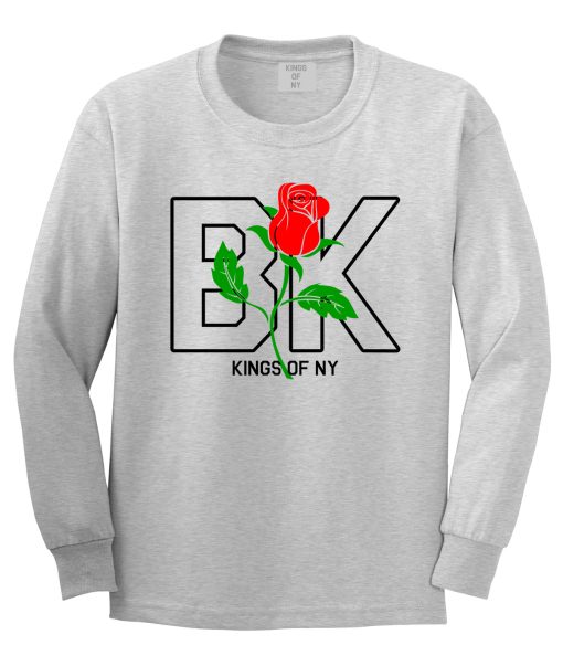 Rose BK Brooklyn Kings Of NY Mens Long Sleeve T-Shirt - Image 3