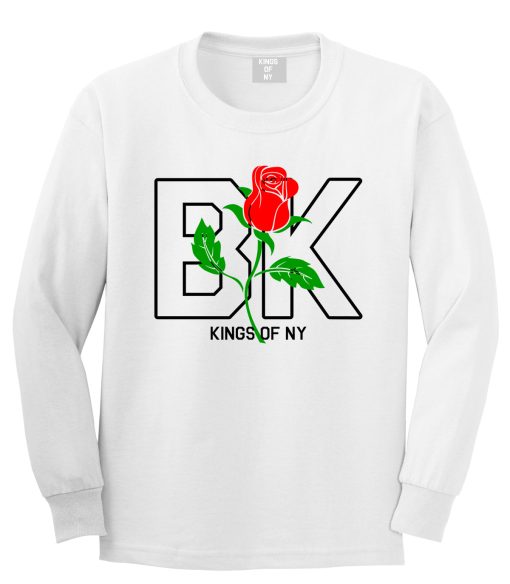 Rose BK Brooklyn Kings Of NY Mens Long Sleeve T-Shirt - Image 2