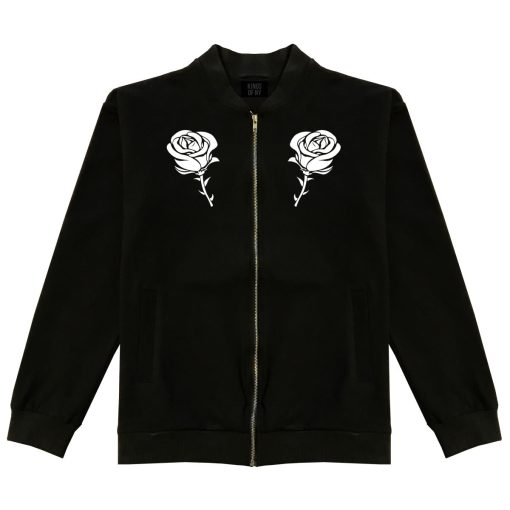 Rose Flower Double Sided Bomber Jacket