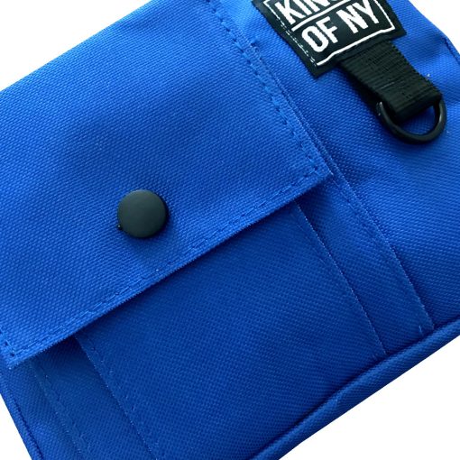 Royal Blue Front Pocket Mens Canvas Crossbody Sling Bag - Image 2