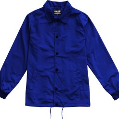 Royal Blue Mens Windbreaker Coaches Jacket