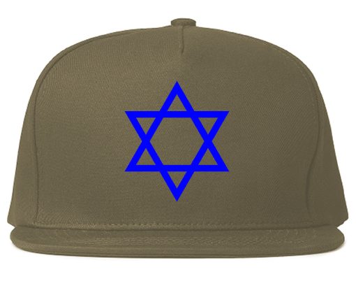 Royal Blue Star Of David Jewish Chest Mens Snapback Hat - Image 3