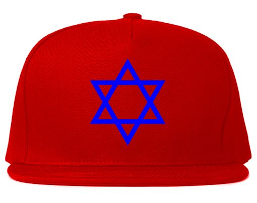 Royal Blue Star Of David Jewish Chest Mens Snapback Hat - Image 4