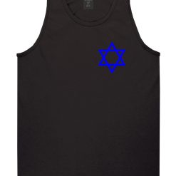 Royal Blue Star Of David Jewish Chest Mens Tank Top T-Shirt