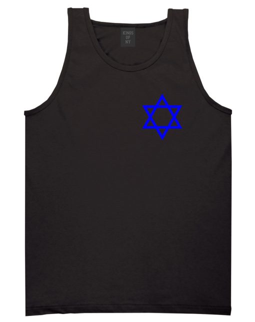 Royal Blue Star Of David Jewish Chest Mens Tank Top T-Shirt