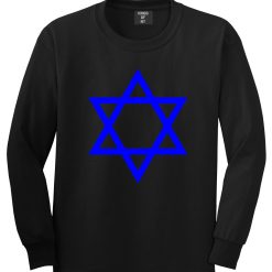 Royal Blue Star Of David Jewish Mens Long Sleeve T-Shirt