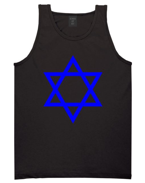 Royal Blue Star Of David Jewish Mens Tank Top T-Shirt