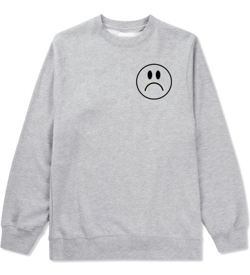 Sad Face Chest Mens Crewneck Sweatshirt - Image 3