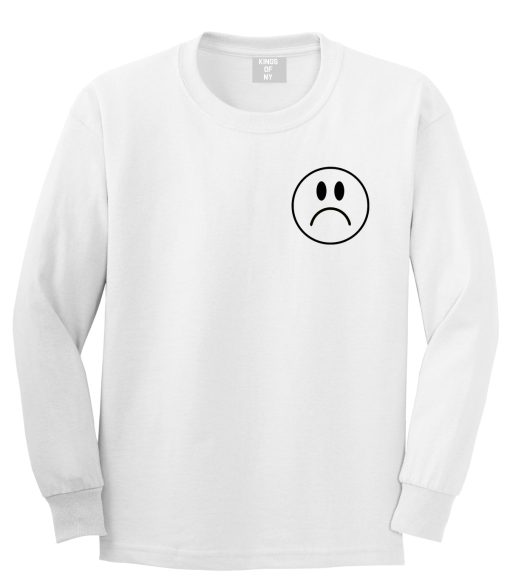 Sad Face Chest Mens Long Sleeve T-Shirt - Image 2