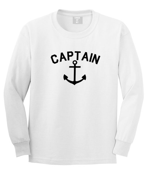 Sailing Captain Anchor Mens Long Sleeve T-Shirt - Image 2