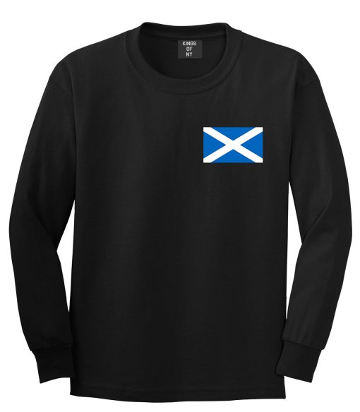Scotland Flag Country Chest Mens Long Sleeve T-Shirt