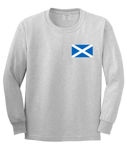 Scotland Flag Country Chest Mens Long Sleeve T-Shirt - Image 3