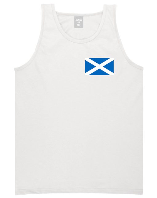 Scotland Flag Country Chest Mens Tank Top Shirt - Image 2