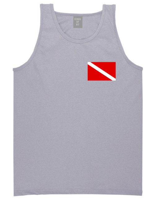 Scuba Dive Flag Chest Mens Tank Top Shirt - Image 3
