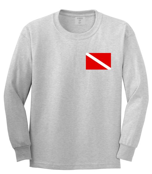 Scuba Dive Flag Chest Mens Long Sleeve T-Shirt - Image 3