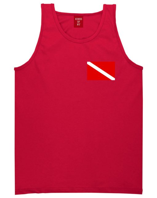 Scuba Dive Flag Chest Mens Tank Top Shirt - Image 4