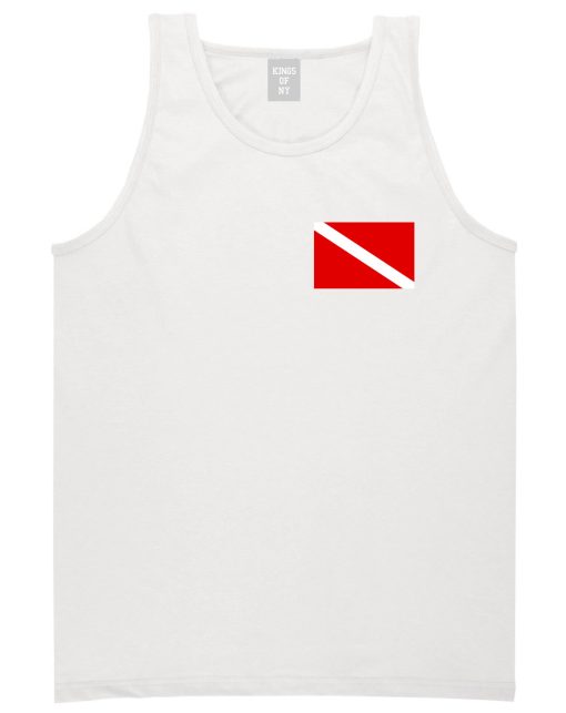 Scuba Dive Flag Chest Mens Tank Top Shirt - Image 2