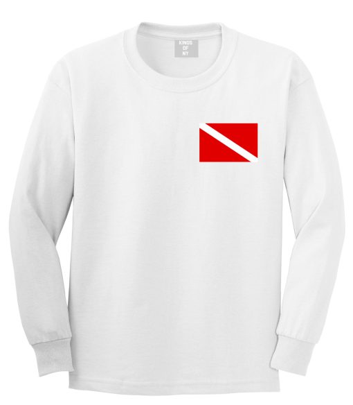 Scuba Dive Flag Chest Mens Long Sleeve T-Shirt - Image 2