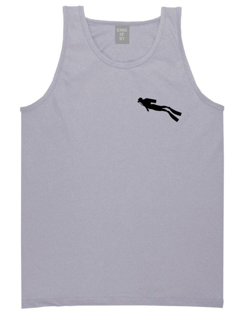 Scuba Diver Chest Mens Tank Top Shirt - Image 3
