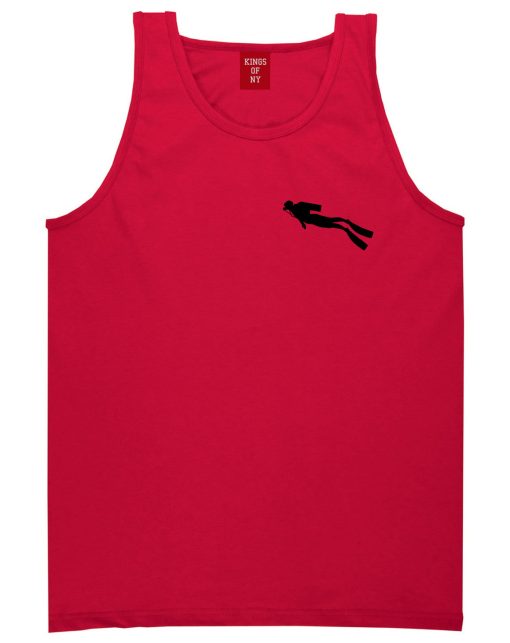 Scuba Diver Chest Mens Tank Top Shirt - Image 4