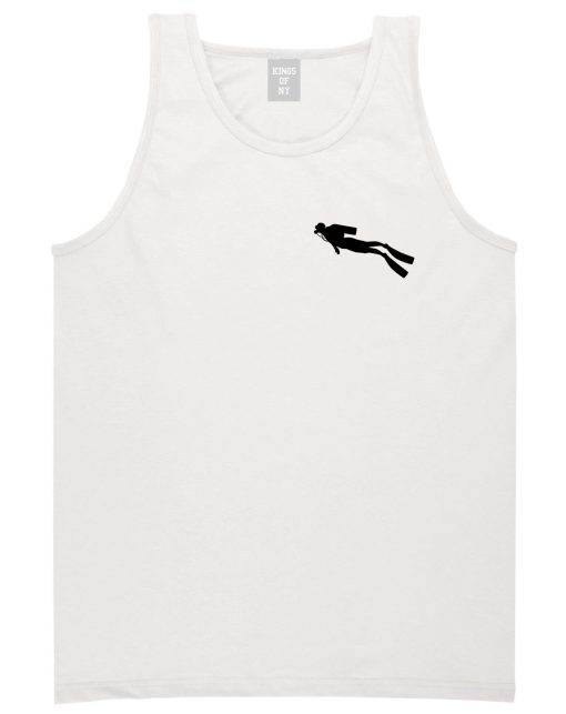 Scuba Diver Chest Mens Tank Top Shirt - Image 2