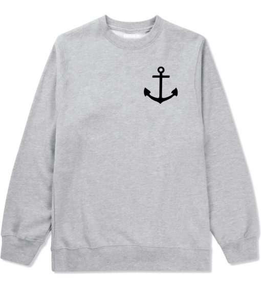 Ship Anchor Chest Mens Crewneck Sweatshirt - Image 3
