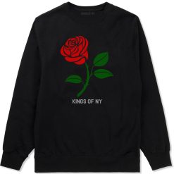 Single Red Rose Mens Crewneck Sweatshirt